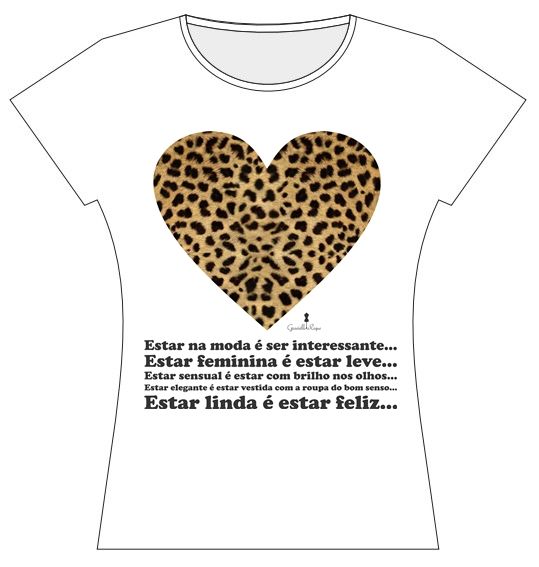 T-Shirts Coração em Onça